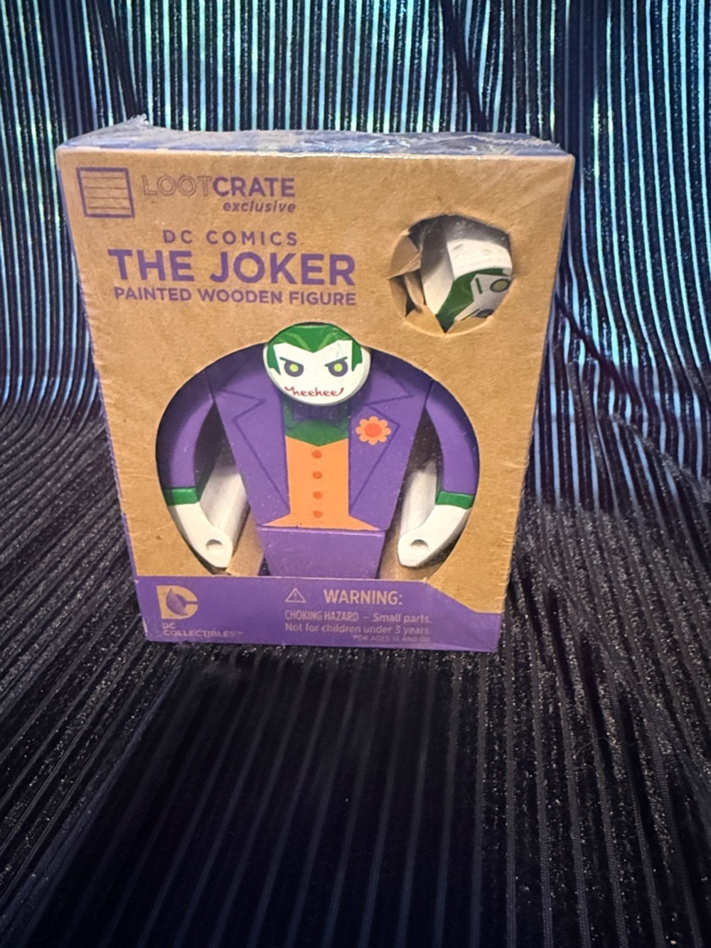 Loot Crate Joker Painted Wooden Figure - Purple, Green & Orange